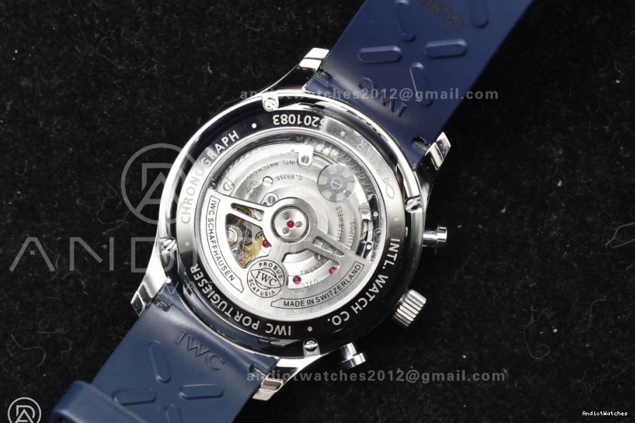 Strap 1011 Blue Chrono Dial A IW3716 Portuguese Best on White WeatherProof 1:1 Edition Z+F Blue Rubber 0111